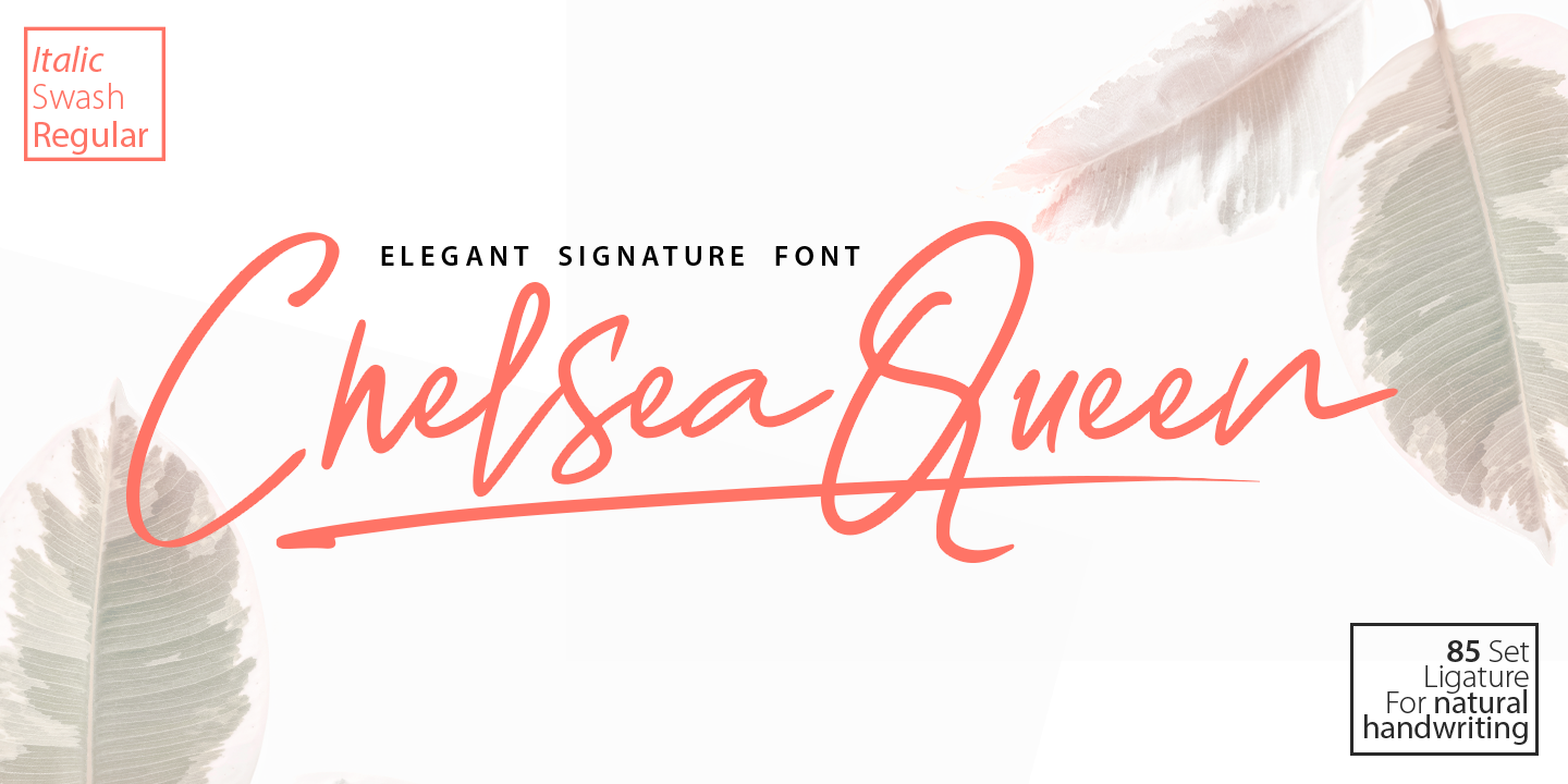 Chelsea Queen Swashsign Font preview